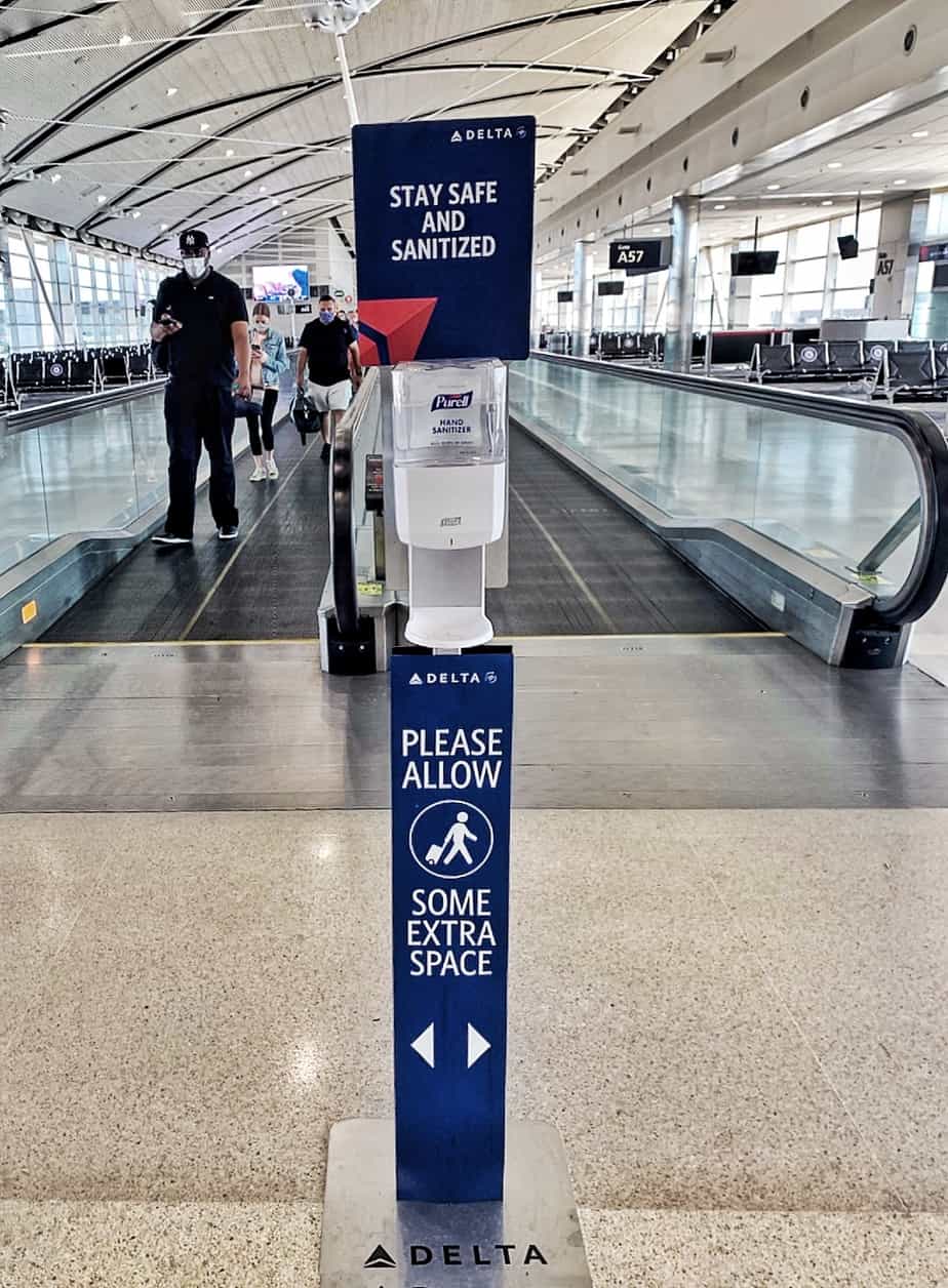 Delta Airlines hand sanitizer traveling during covid