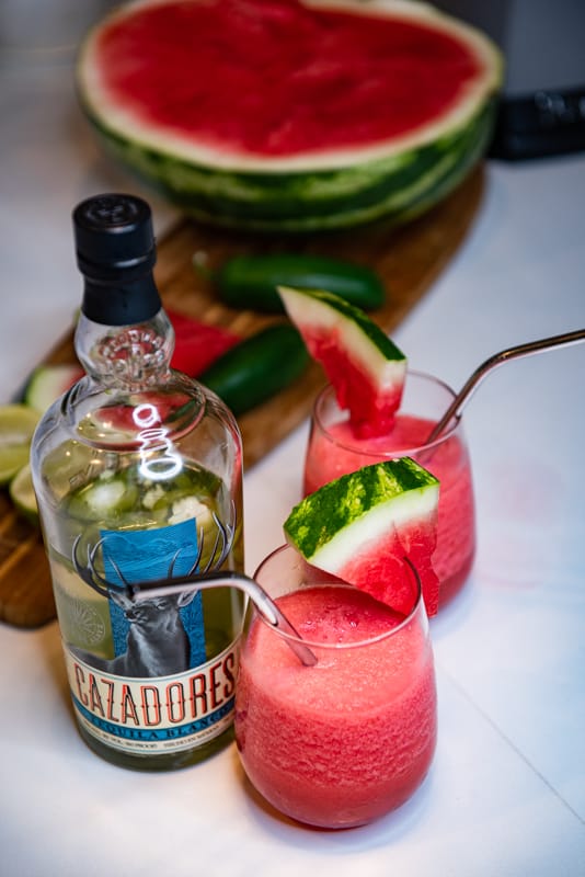 Jalapeño tequila and watermelon 